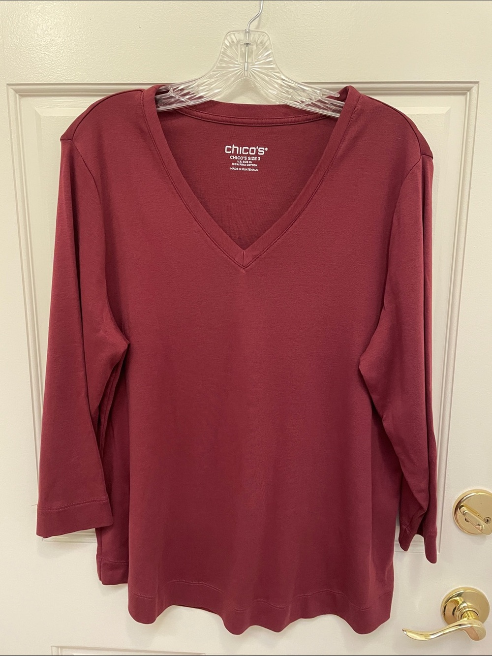 Chico’s pima cotton 3/4 sleeve tee size 16 (Chico’s size 3) like new